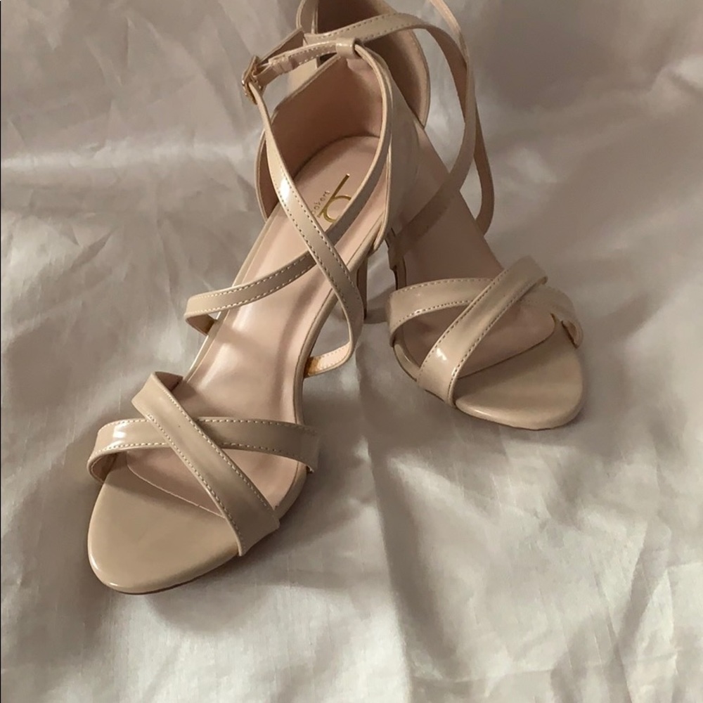 Strappy nude heels